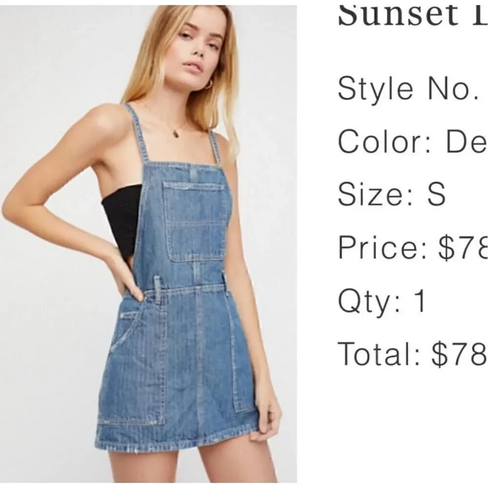 Free People S Sunset Love Jumper denim skirt overalls